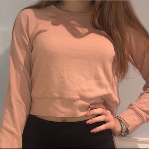pink cropped sweater